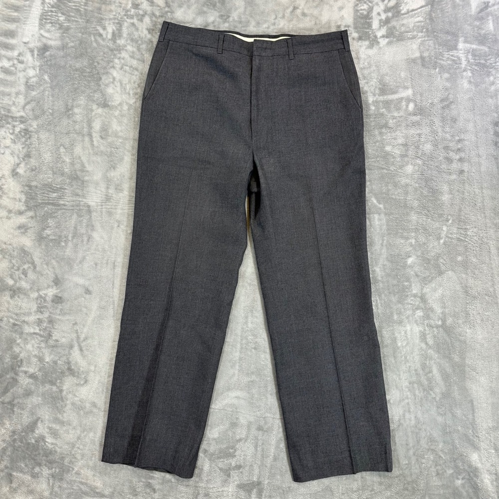 Vintage Haggar‎ Straight Trousers Mens Size 36x32 Charcoal Gray Pants Slacks